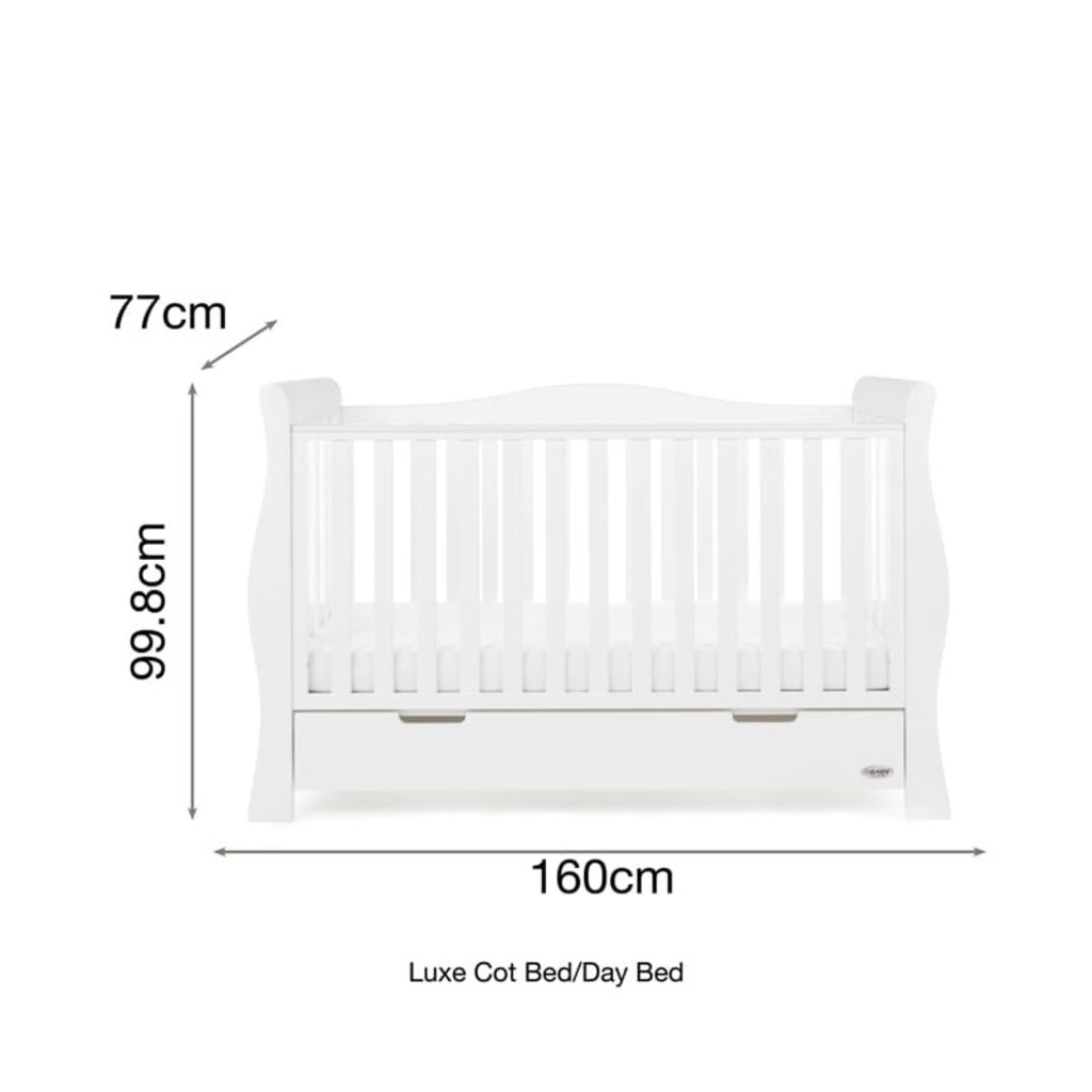 Obaby Stamford Luxe Cot Bed - White