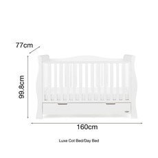 Obaby Stamford Luxe Cot Bed - White