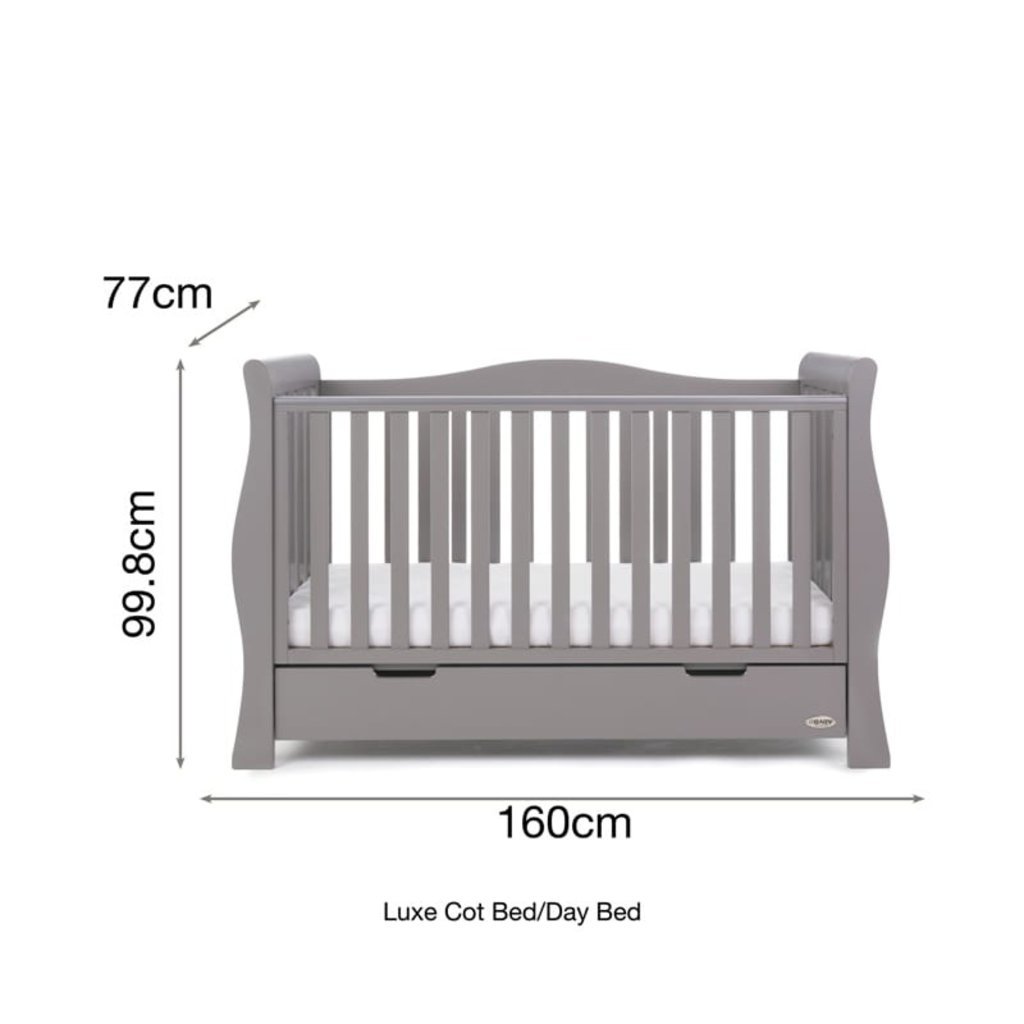Obaby Stamford Luxe Cot Bed - Taupe Grey
