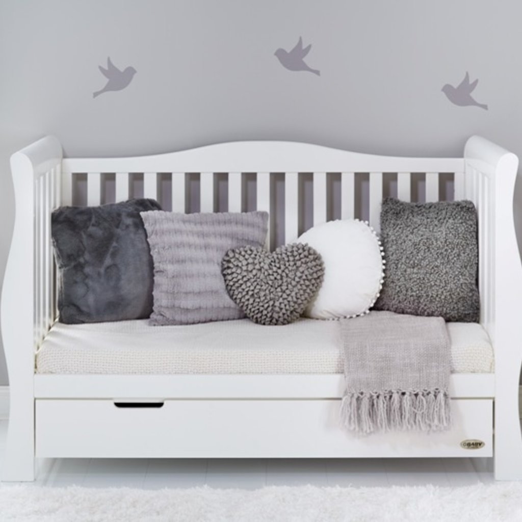 Obaby Obaby Stamford Luxe Sleigh 3 Piece Room Set - White