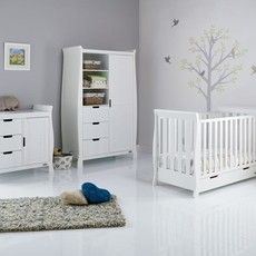 Obaby Obaby Stamford Luxe Sleigh 3 Piece Room Set - White