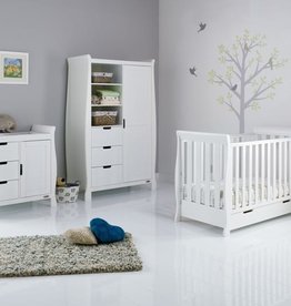 Obaby Obaby Stamford Luxe Sleigh 3 Piece Room Set - White