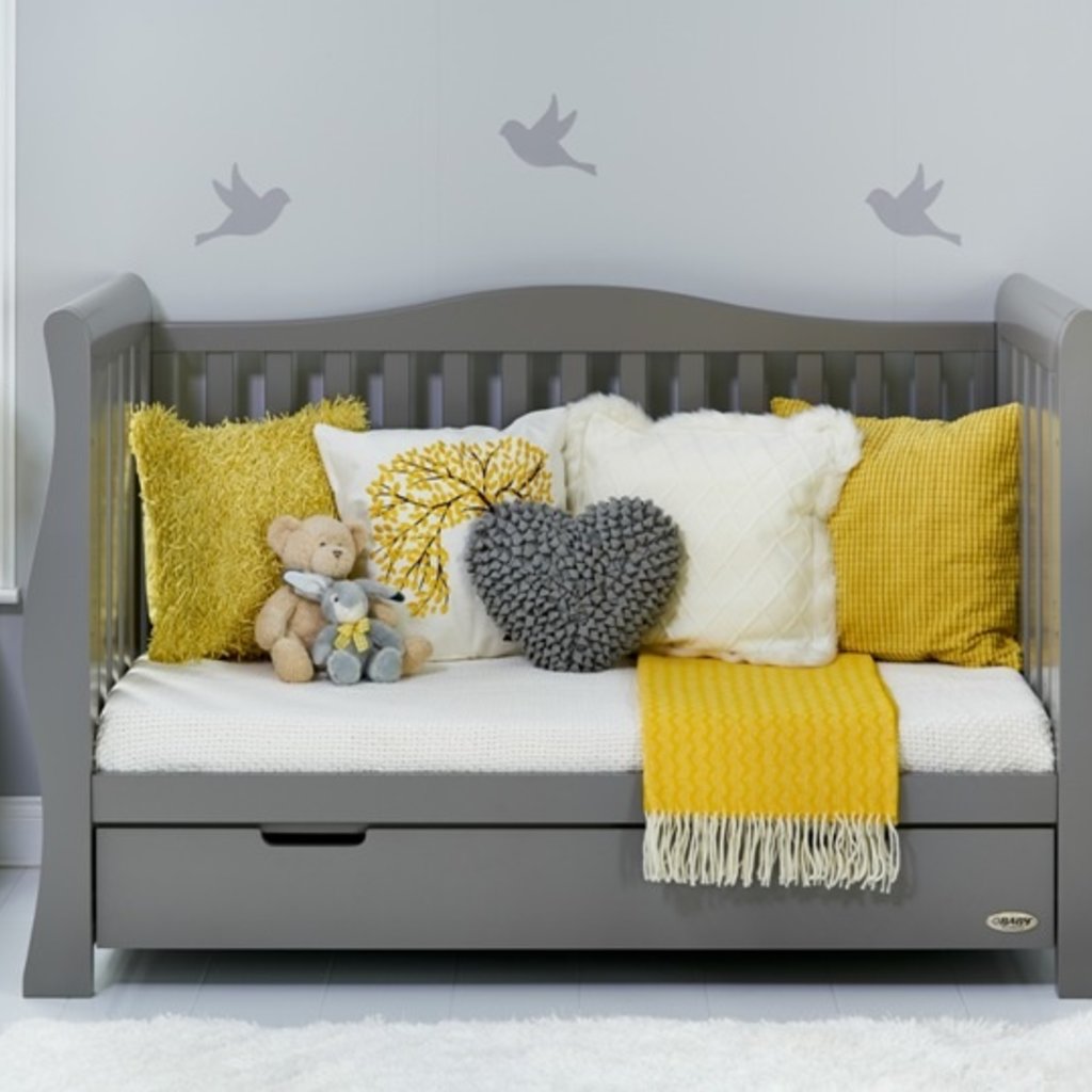 Obaby Obaby Stamford Luxe Sleigh 3 Piece Room Set - Taupe Grey