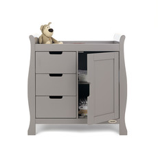 Obaby Obaby Stamford Luxe Sleigh 3 Piece Room Set - Taupe Grey