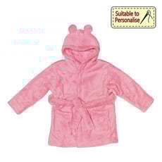 Baby Bow Pink Hooded Fleece Robe 18-24m