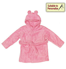 Baby Bow Pink Hooded Fleece Robe 18-24m