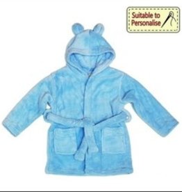 Baby Bow Blue Hooded Fleece Robe 12-18m