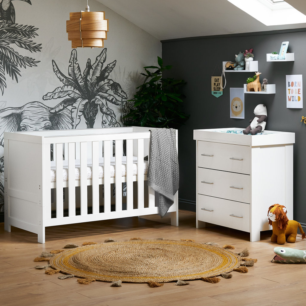 Obaby Obaby Nika 2 Piece Room Set - White Wash