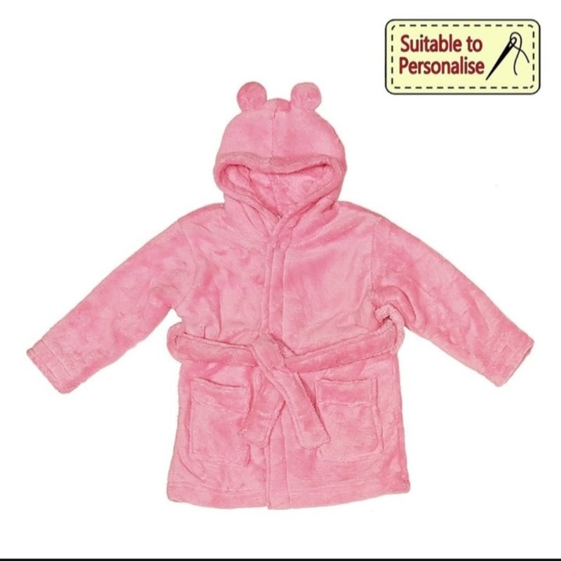 Cerise Pink Hooded Robe- 2-3y