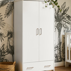 Obaby Obaby Nika Double Wardrobe - White Wash