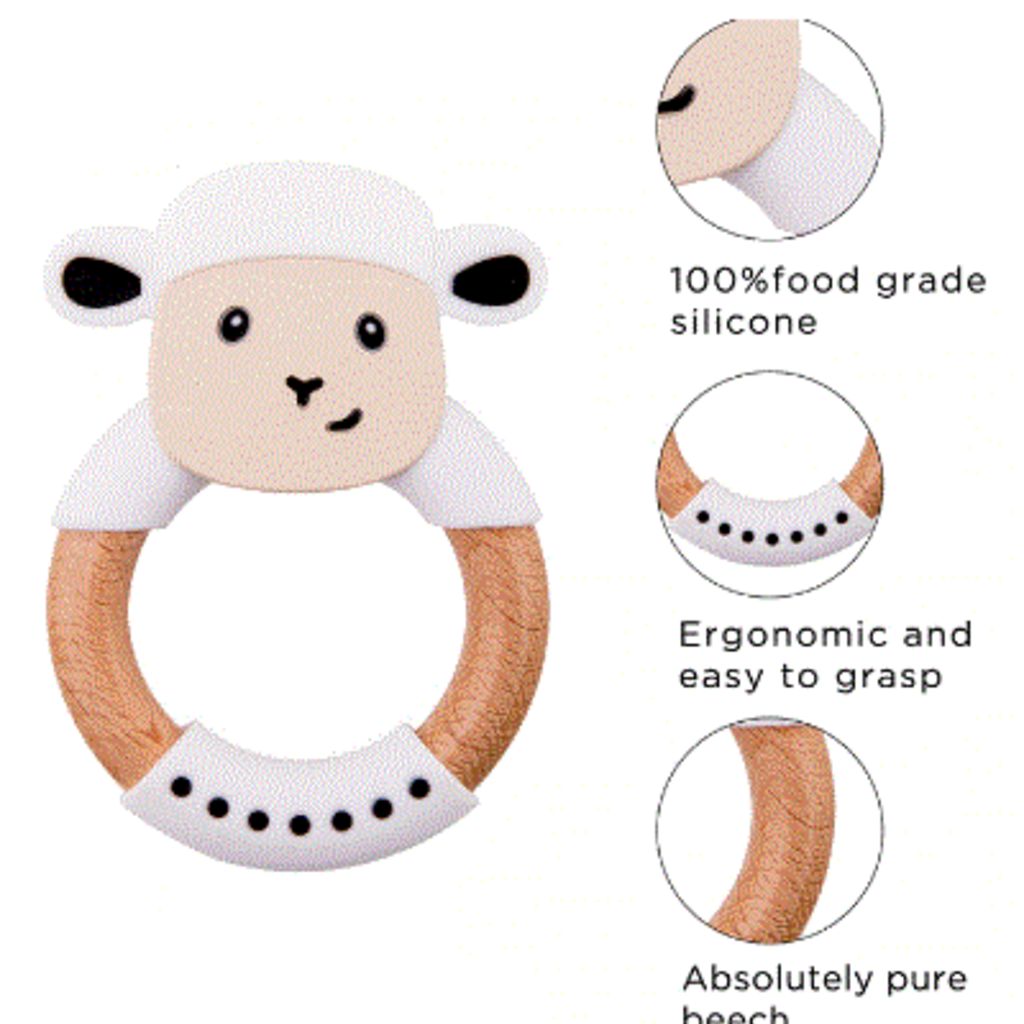 Smiley Eileey Assorted Teething Ring w/ Wooden Ring