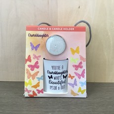 Granddaughter Sentimental Candle  & Candle Holder