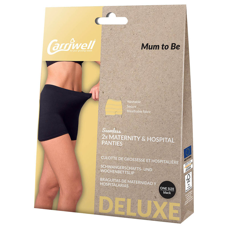 Carriwell 2 Pack Deluxe Maternity And Hospital Panties - Black / One Size
