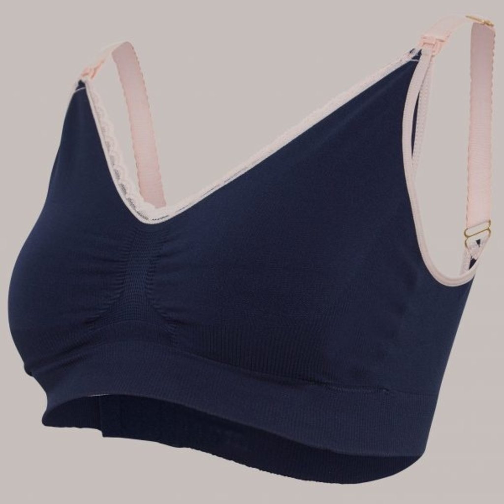 Carriwell Original Maternity And Nursing Bra - Navy And Pink / Large