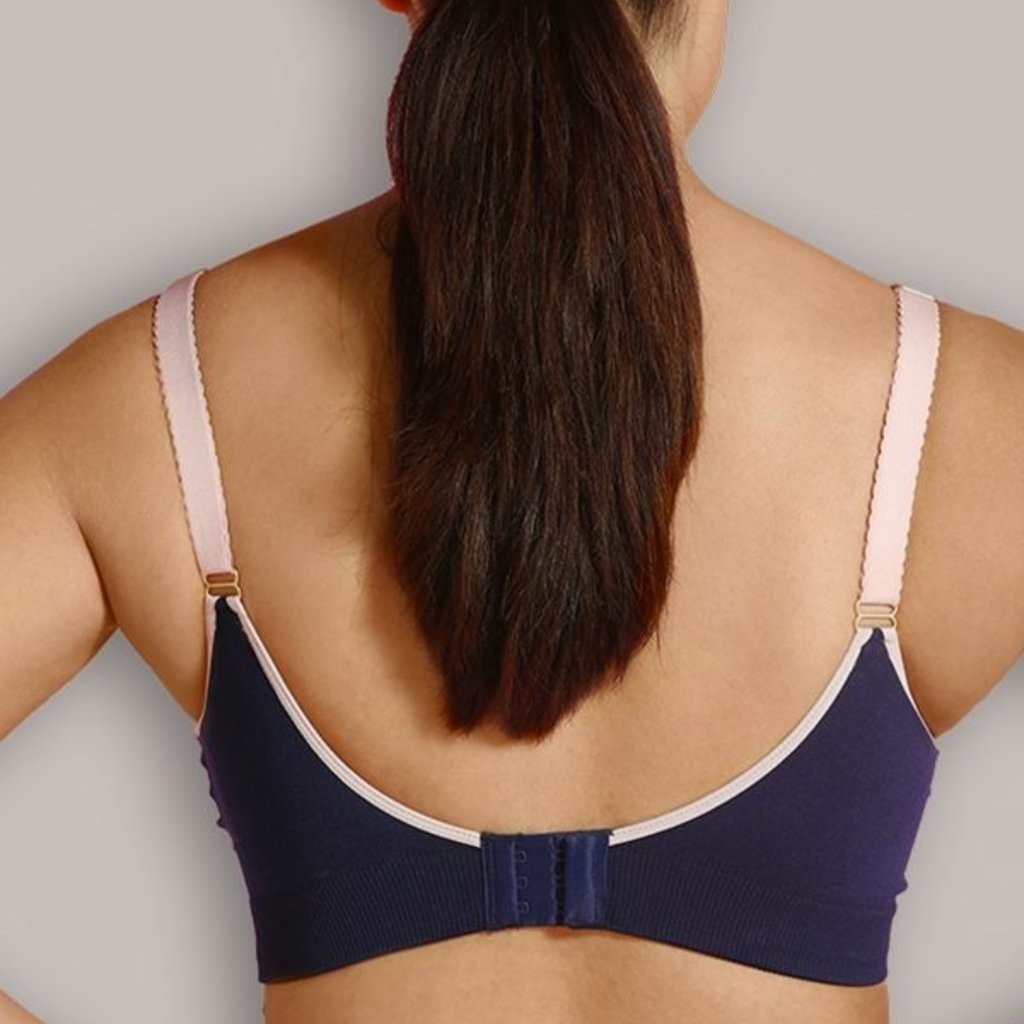 Carriwell Original Maternity And Nursing Bra - Navy And Pink / Extra Large