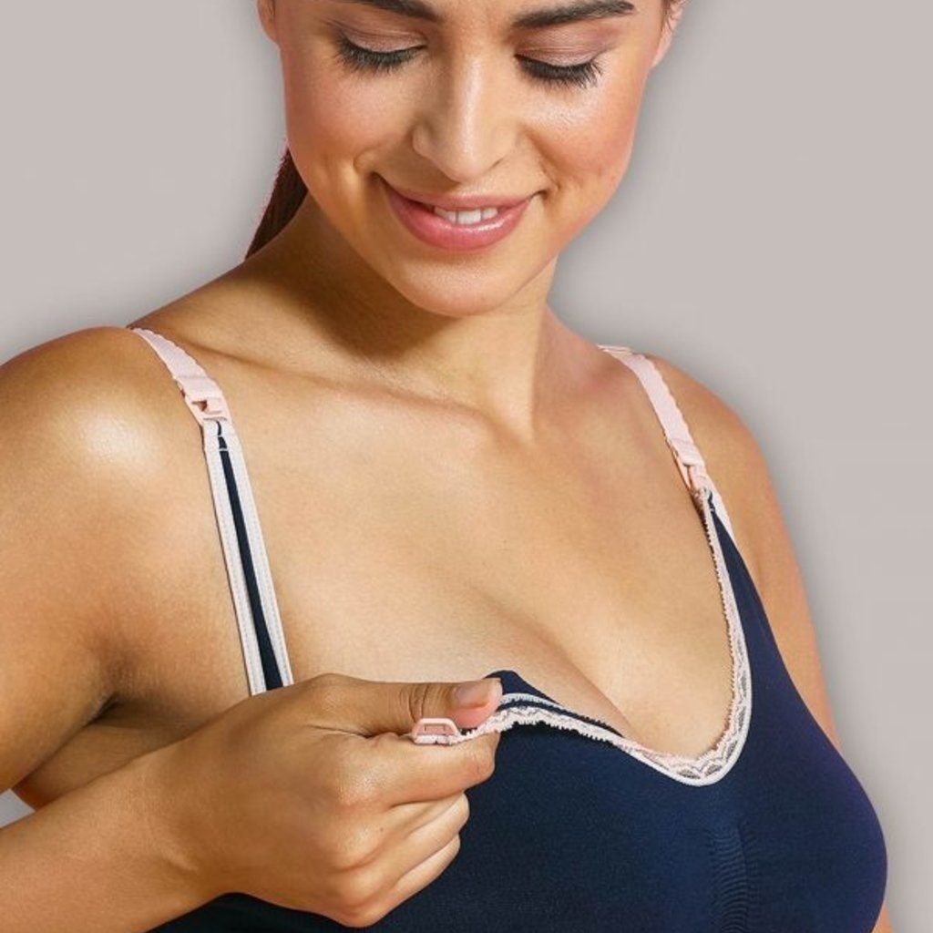 Cariwell Original Maternity And Nursing Bra - Navy And Pink / Extra Large