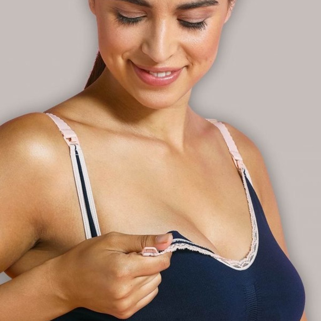 Carriwell Original Maternity And Nursing Bra - Navy And Pink / Extra Large