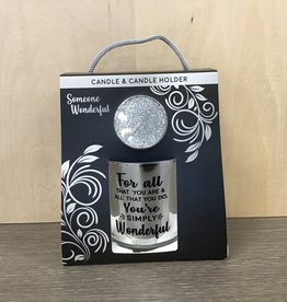 Someone Wonderful Sentiment Candle & Candle Holder