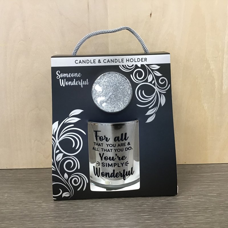 Someone Wonderful Sentiment Candle & Candle Holder