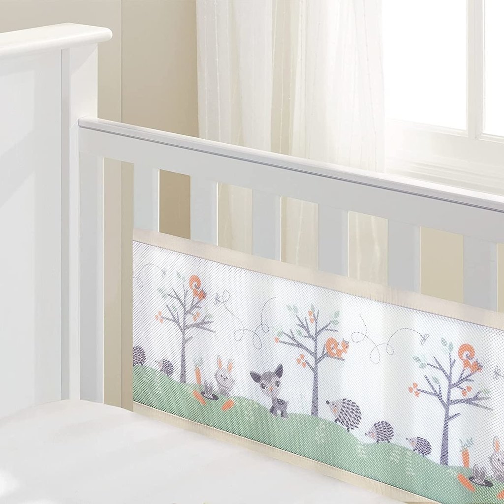 Breathable Baby Breathable  Mesh Cot Liner Woodland