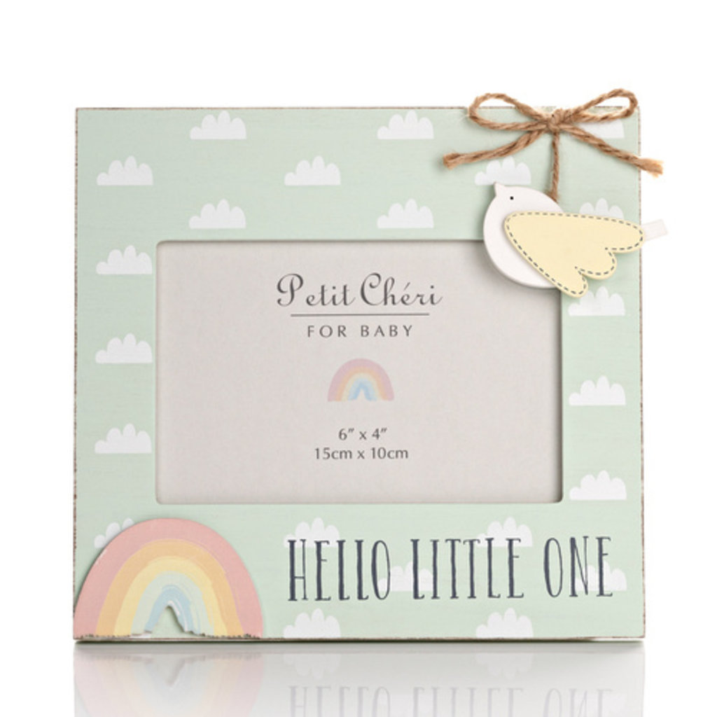 Petit Cheri Petit Cheri Bird And Rainbow Frame  "Hello Little One"  6"x4"