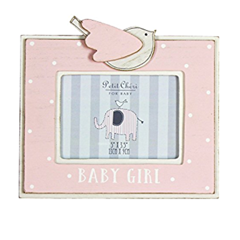 Petit Cheri Baby Girl Photo Frame Bird Baby Girl - 5" x 3.5"