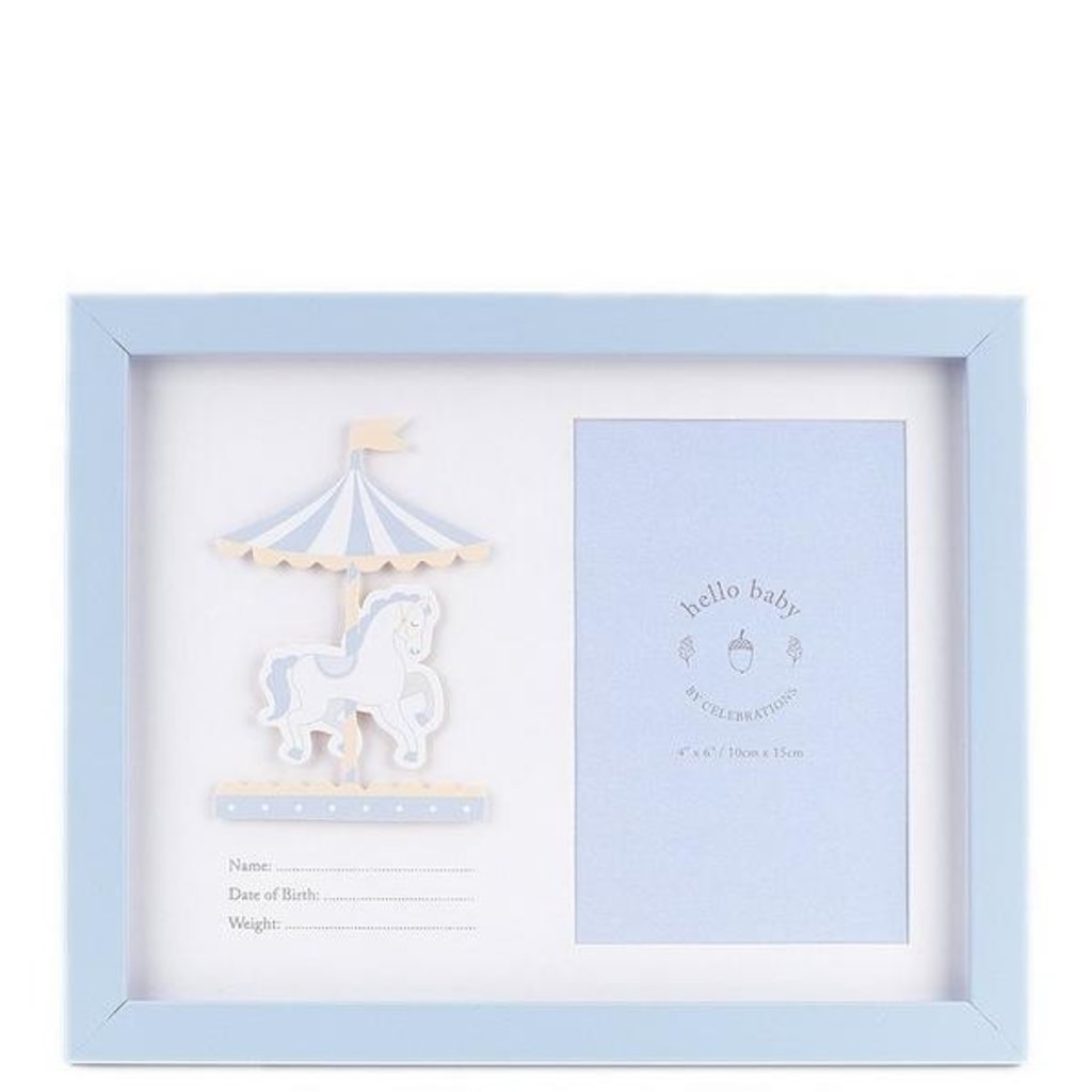 Hello Baby Data Photo Frame - Baby Boy 4" X 6"