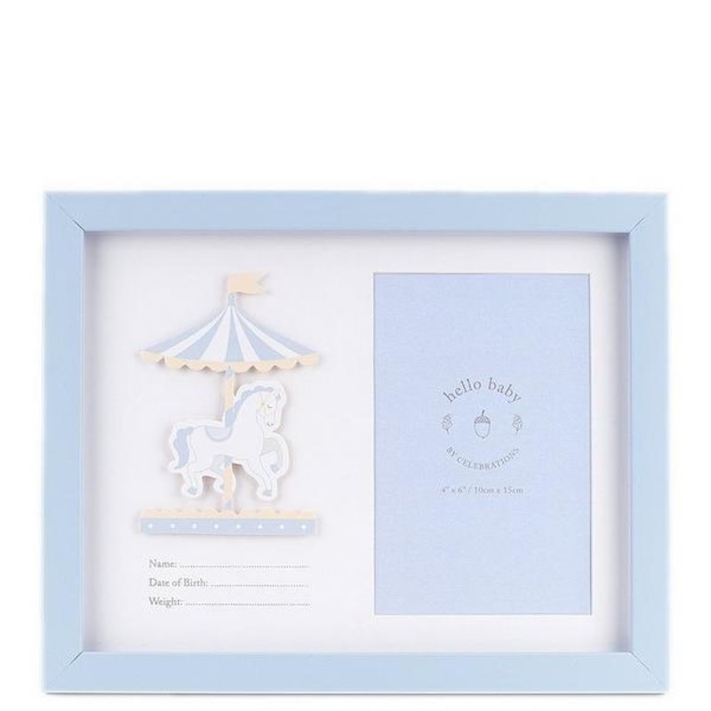 Hello Baby Data Photo Frame - Baby Boy 4" X 6"