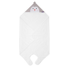 Clevamama Apron Baby Bath Towel White Pebbles Penguin