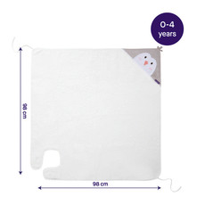 Clevamama Apron Baby Bath Towel White Pebbles Penguin