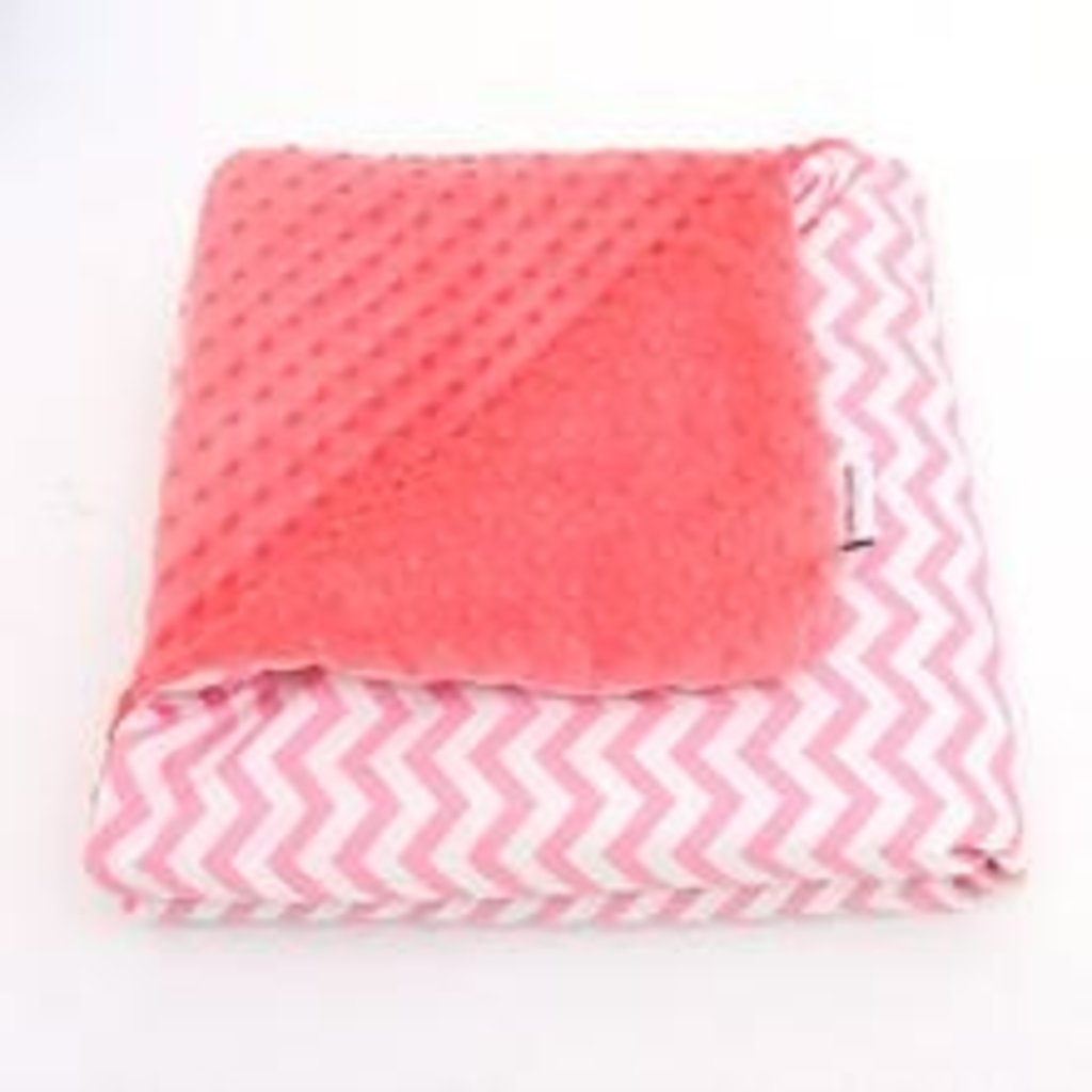 Little Love Little Love Pink Chevron Travel Blanket 3 Point