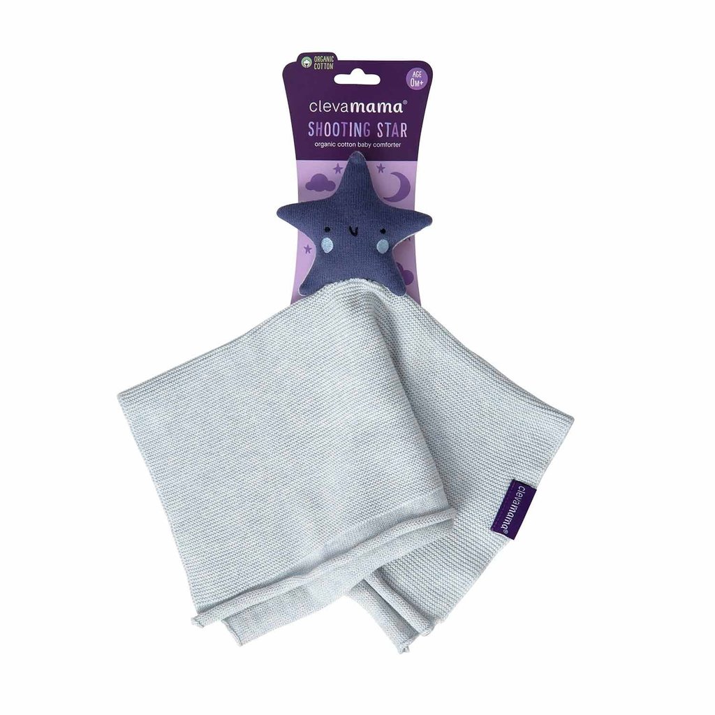 Clevamama Clevamama Shooting Star Comforter Organic Cotton Knit Blue