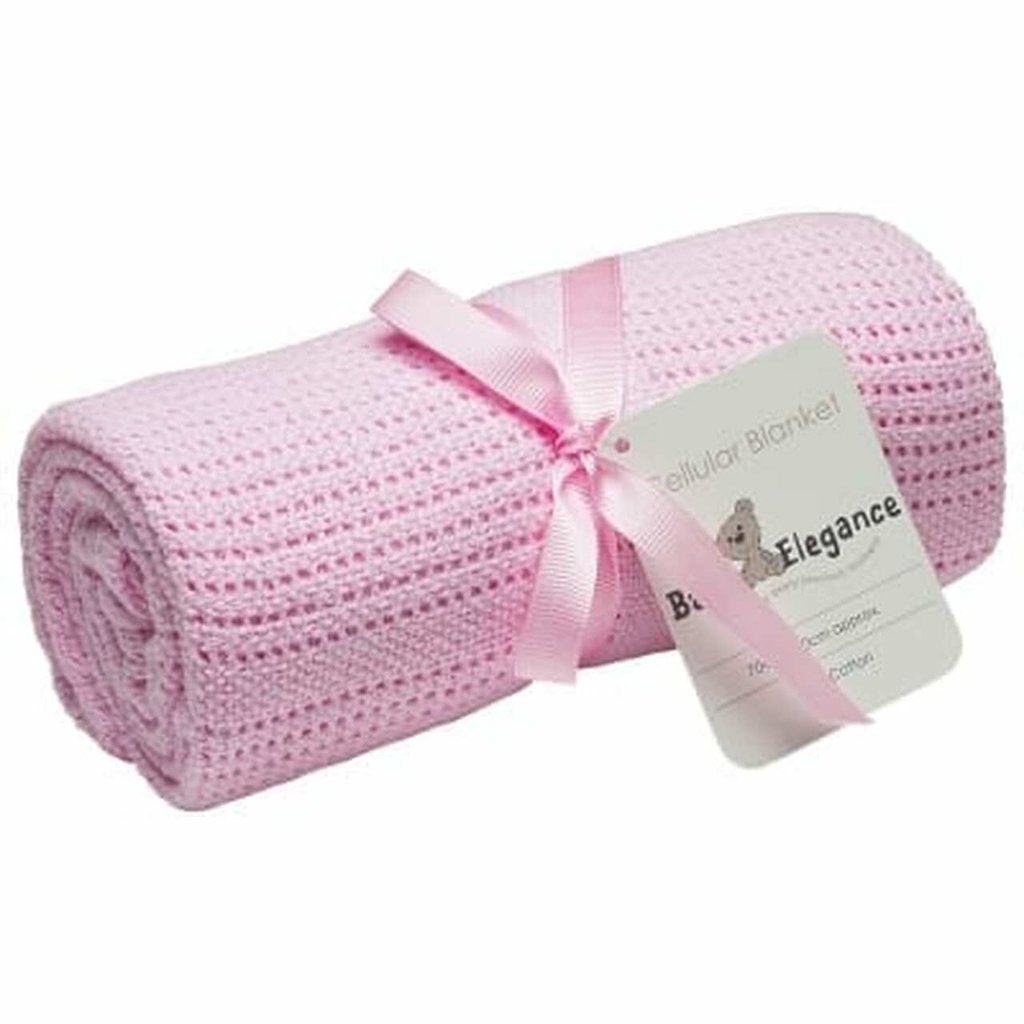 Baby Elegance Baby Elegance Cellular Pram Rolled 70x90cm  Pink