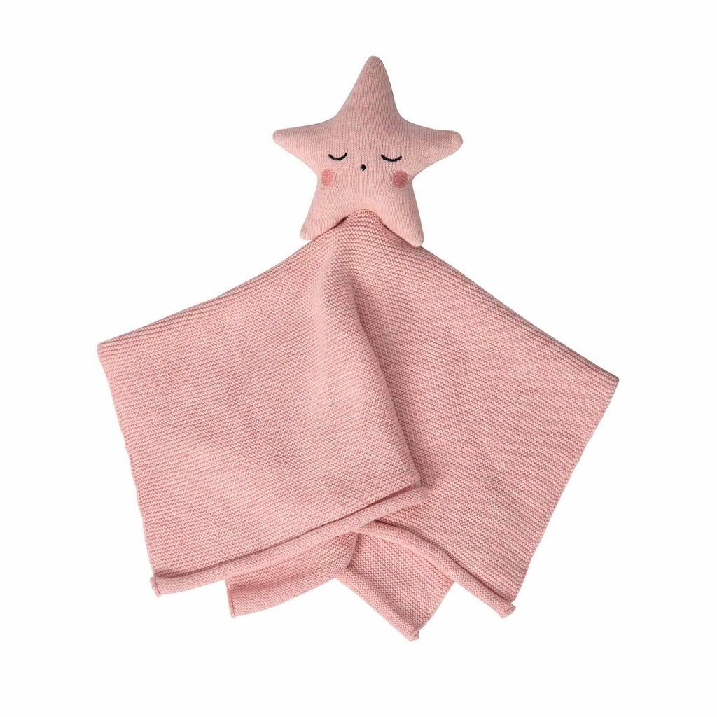 Clevamama Clevamama Shooting Star Comforter Organic Cotton Knit Pink