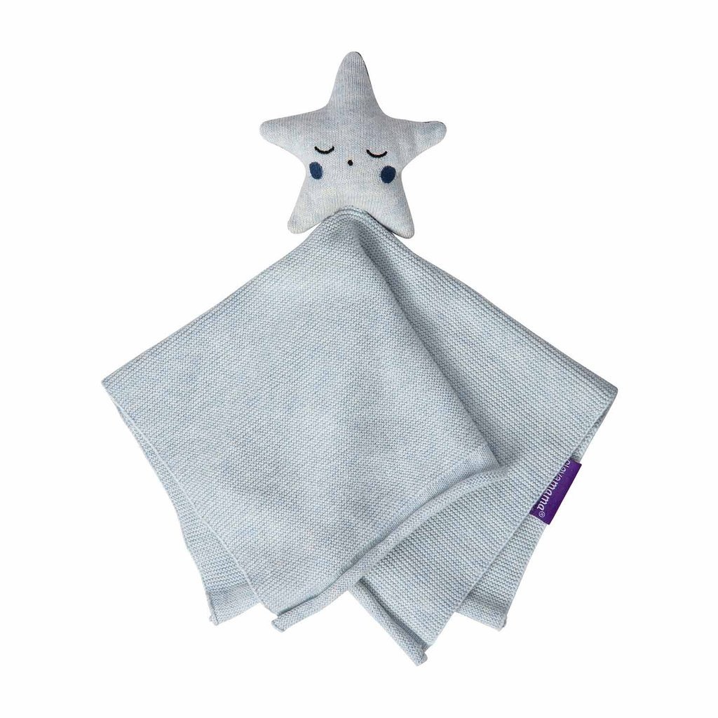 Clevamama Clevamama Shooting Star Comforter Organic Cotton Knit Blue