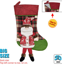 Christmas Santa Stocking With Name Plate