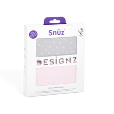 Snuz Snuz- 2 Pack Crib Fitted Sheets Pink Spots