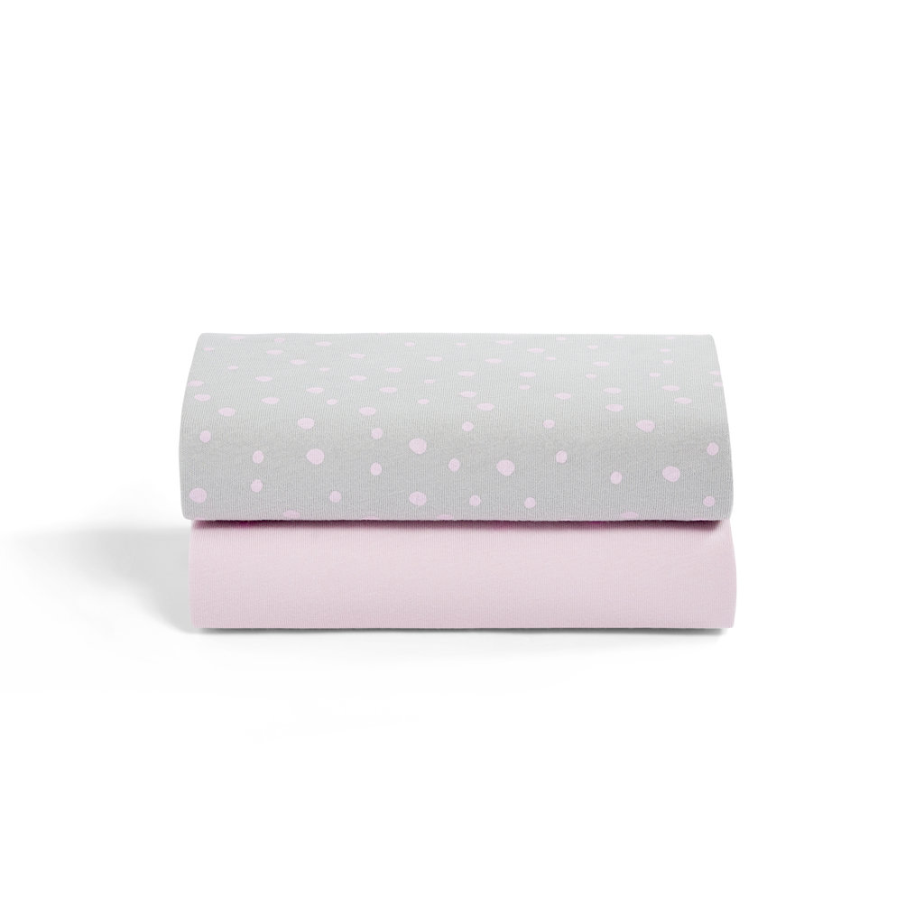 Snuz Snuz- 2 Pack Crib Fitted Sheets Pink Spots