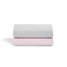 Snuz Snuz- 2 Pack Crib Fitted Sheets Pink Spots