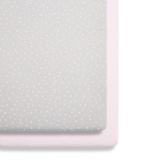 Snuz Snuz- 2 Pack Crib Fitted Sheets Pink Spots