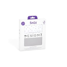 Snuz Snuz- 2 Pack Crib Fitted Sheets- Grey Spots