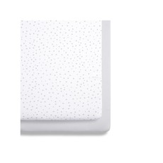 Snuz Snuz- 2 Pack Crib Fitted Sheets- Grey Spots