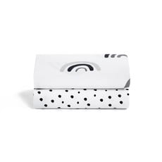 Snuz Snuz- 2 Pack Crib Fitted Sheets- Mono Rainbow