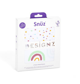Snuz Snuz Twin Pack Crib Fitted Sheets Multi Rainbow