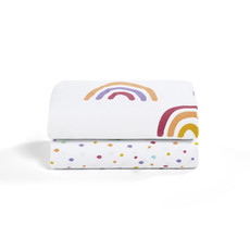 Snuz Snuz Twin Pack Crib Fitted Sheets Multi Rainbow