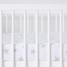 Snuz Snuz- 2 Pack Cot And Cot Bed Fitted Sheets- Grey  Stars