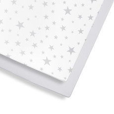 Snuz Snuz- 2 Pack Cot And Cot Bed Fitted Sheets- Grey  Stars