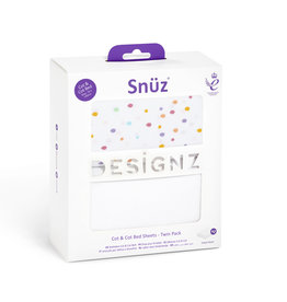 Snuz Snuz- 2 Pack Cot And Cot Bed Fitted Sheets- Multi  Spots