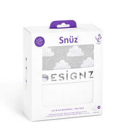 Snuz Snuz- 2 Pack Cot and Cot Bed Fitted Sheets- Cloud