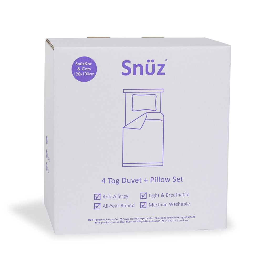 Snuz Snuz Duvet and Pillow Cot Set 4.0 Tog 100x120cm